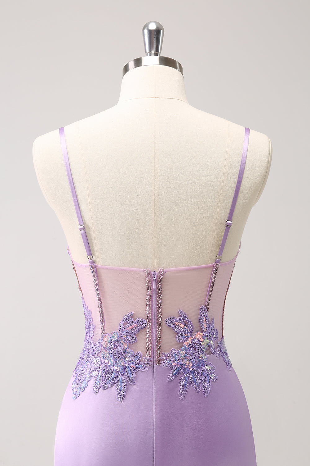 Sparkly Purple Corset Sequin Tight Mini Dress - Image 5