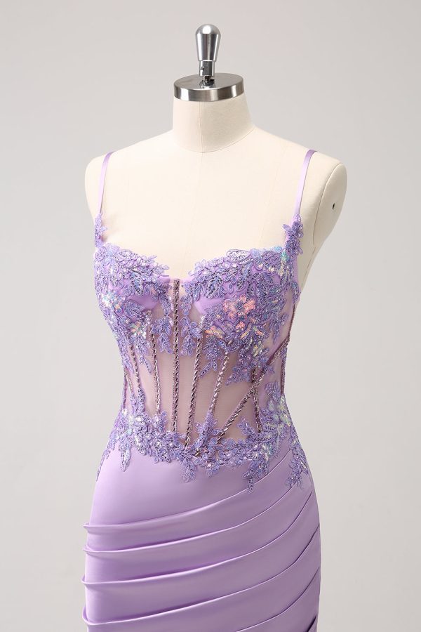 Sparkly Purple Corset Sequin Tight Mini Dress - Image 6