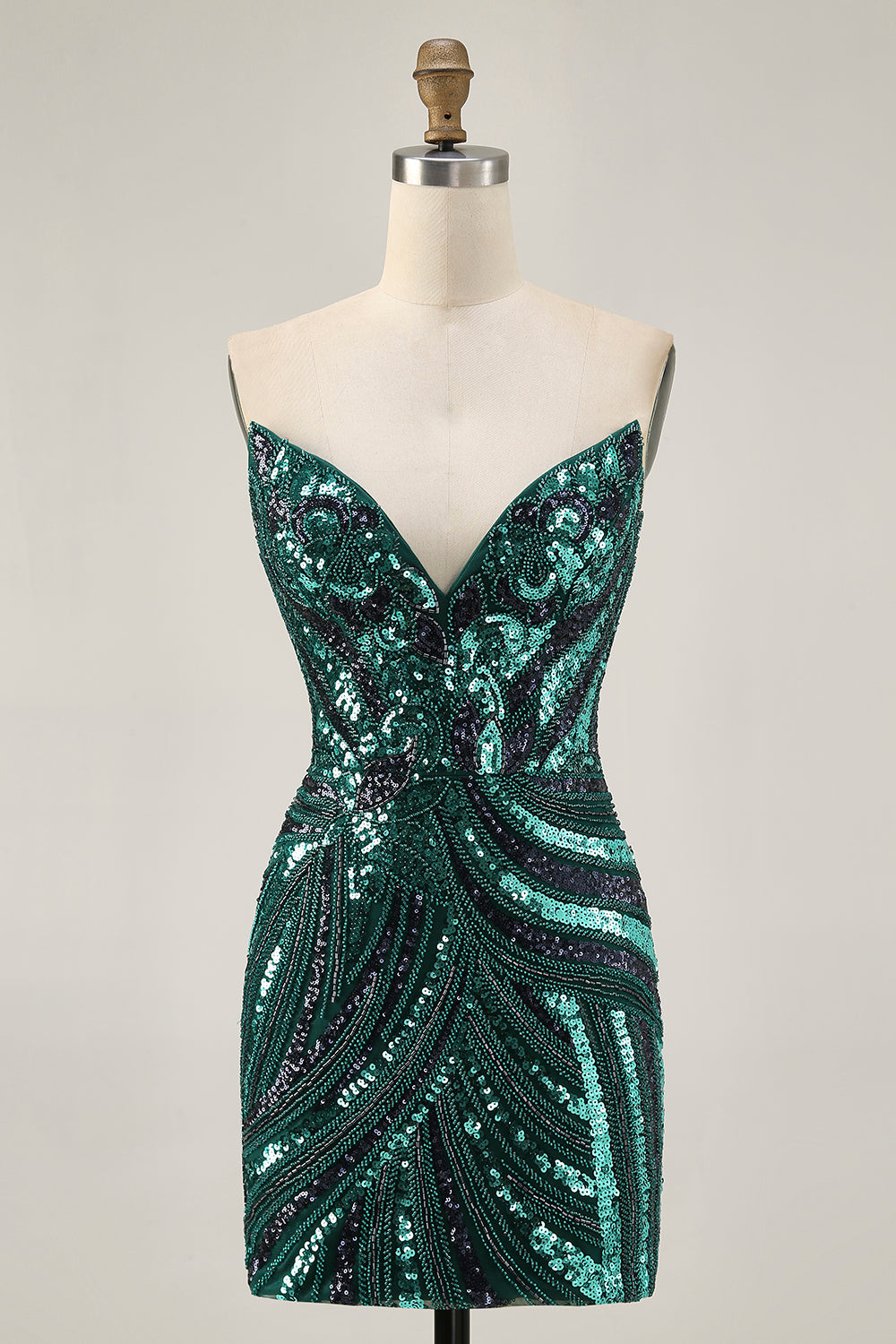 Sparkly Purple Strapless Tight Homecoming Dress - Image 9