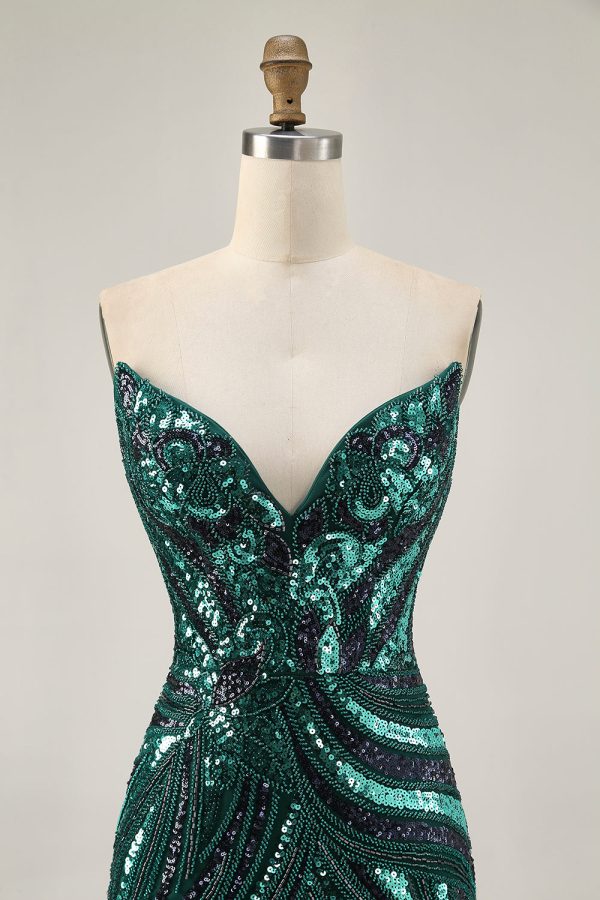 Sparkly Purple Strapless Tight Homecoming Dress - Image 14