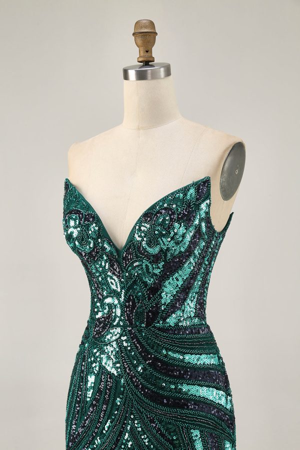 Sparkly Purple Strapless Tight Homecoming Dress - Image 16