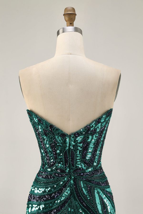 Sparkly Purple Strapless Tight Homecoming Dress - Image 15