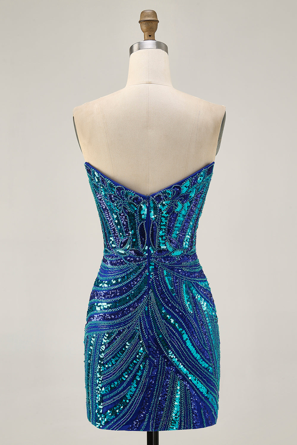 Sparkly Purple Strapless Tight Homecoming Dress - Image 18