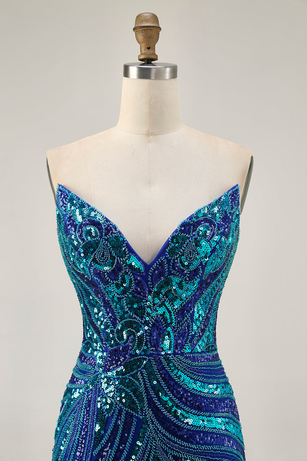 Sparkly Purple Strapless Tight Homecoming Dress - Image 20