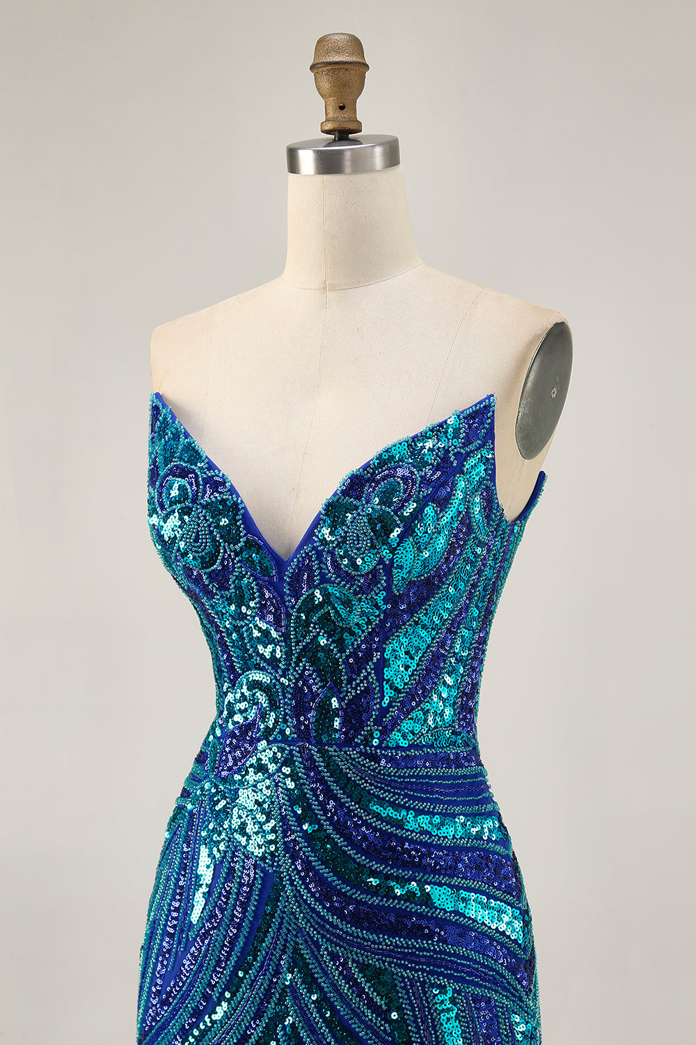 Sparkly Purple Strapless Tight Homecoming Dress - Image 22