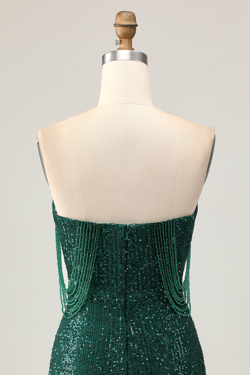 Sparkly Off The Shoulder Bodycon Dark Green Homecoming Dress - Image 7