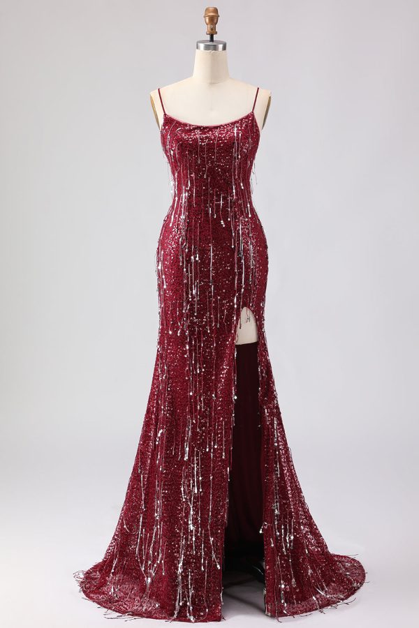 Sparkly Pink Mermaid Strapless Straps Prom Dress - Image 14