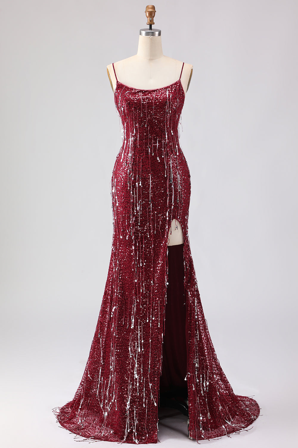 Sparkly Pink Mermaid Strapless Straps Prom Dress - Image 14
