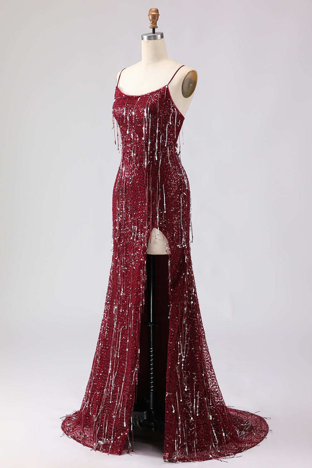 Sparkly Pink Mermaid Strapless Straps Prom Dress - Image 16