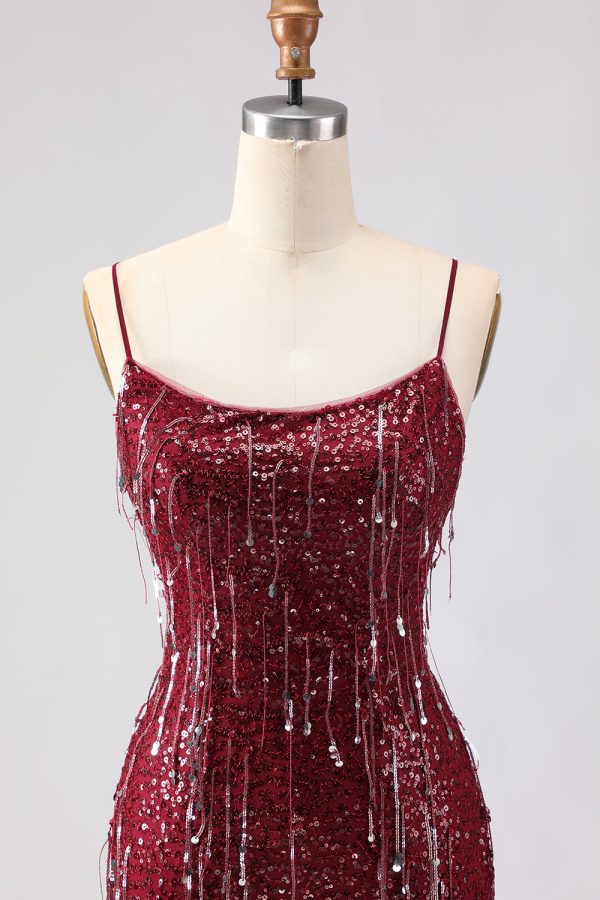 Sparkly Pink Mermaid Strapless Straps Prom Dress - Image 17