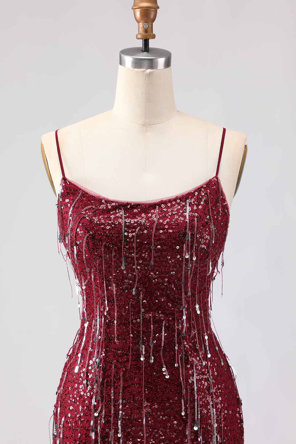 Sparkly Pink Mermaid Strapless Straps Prom Dress - Image 17