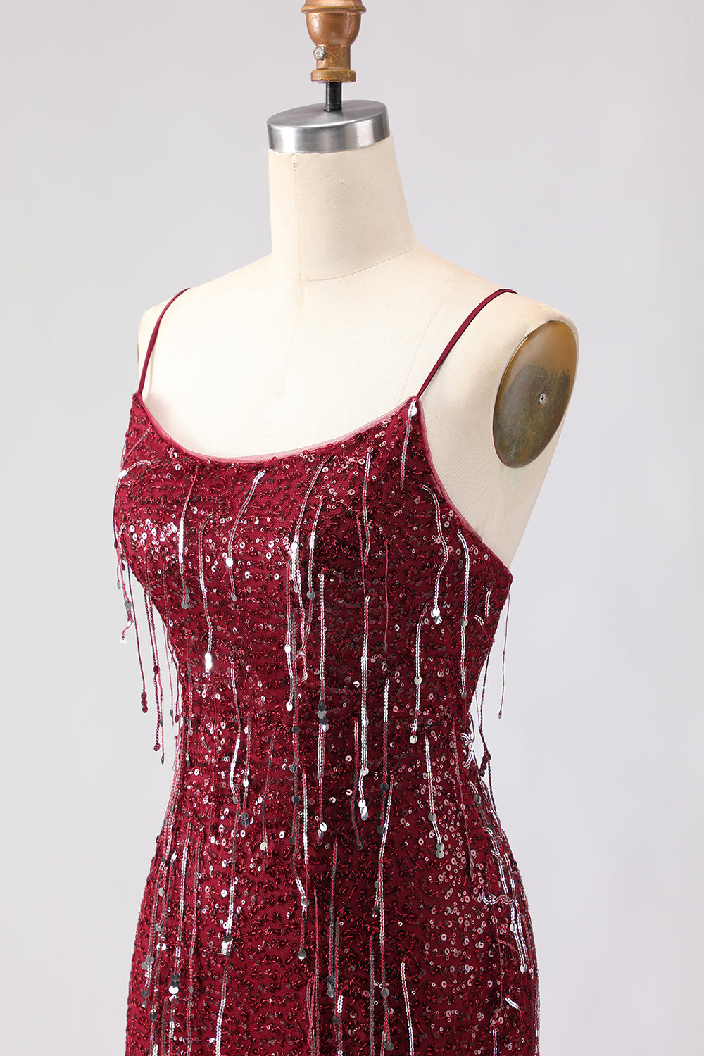 Sparkly Pink Mermaid Strapless Straps Prom Dress - Image 19