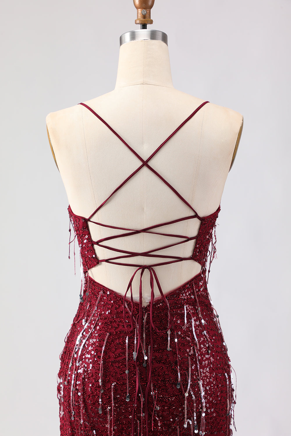 Sparkly Pink Mermaid Strapless Straps Prom Dress - Image 18