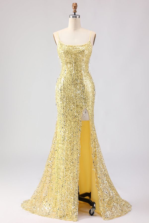 Sparkly Pink Mermaid Strapless Straps Prom Dress - Image 8
