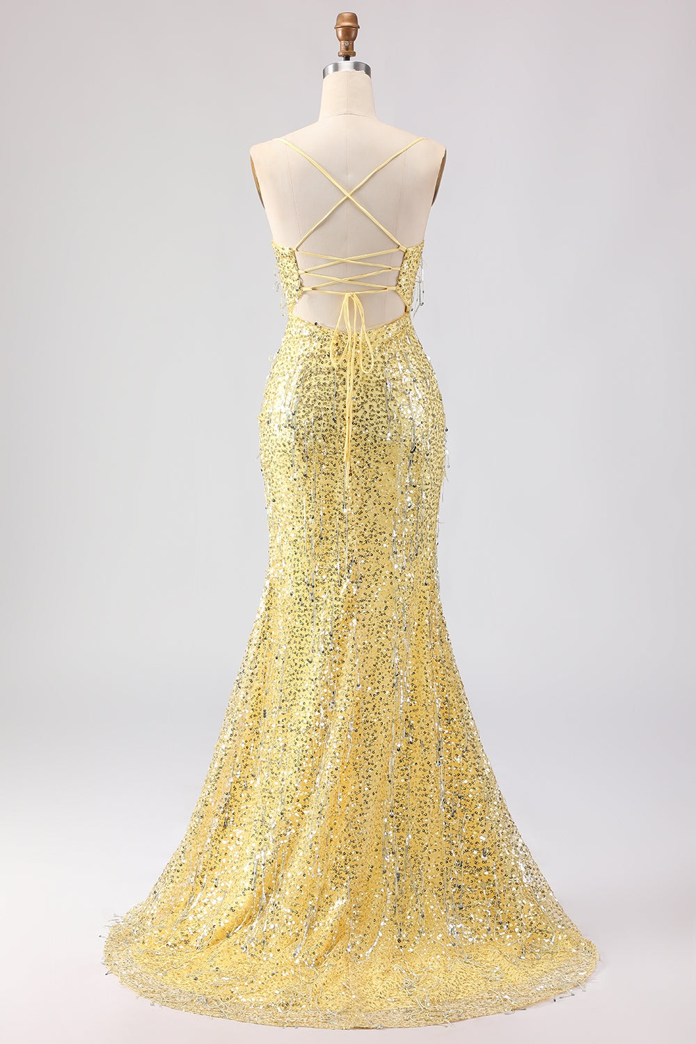 Sparkly Pink Mermaid Strapless Straps Prom Dress - Image 9