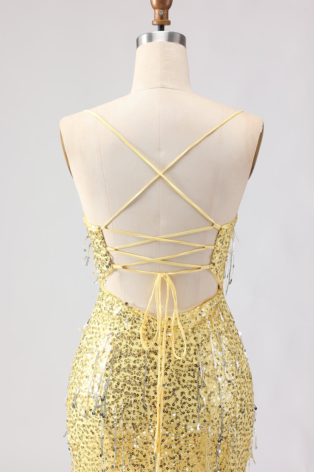 Sparkly Pink Mermaid Strapless Straps Prom Dress - Image 12
