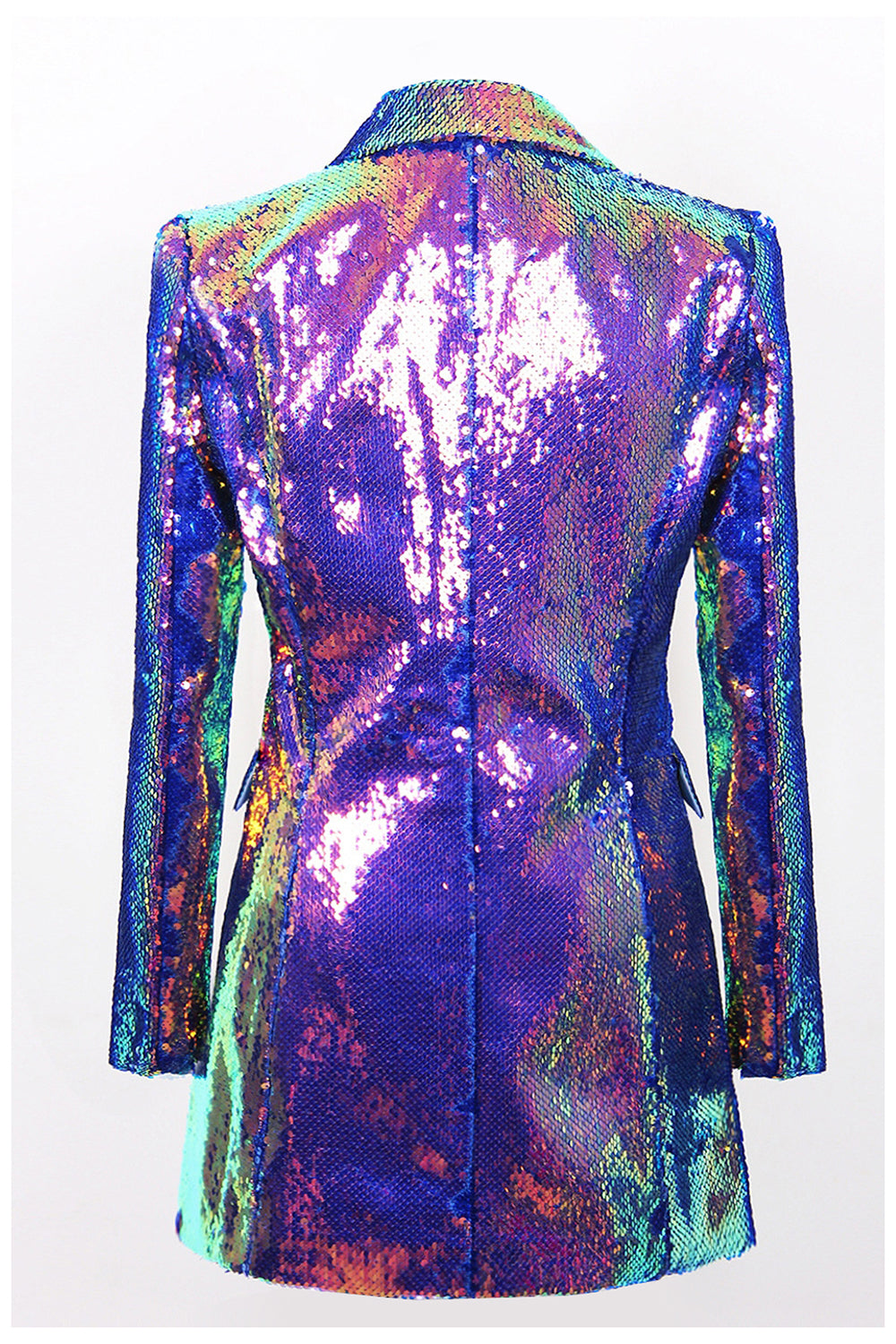 Sparkly Purple Notched Lapel Prom Blazer - Image 2