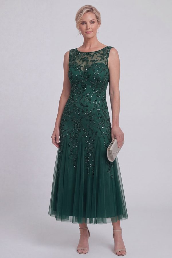 Sparkly Navy A Line Sleeveless Mother of the Bride Dress - Image 5