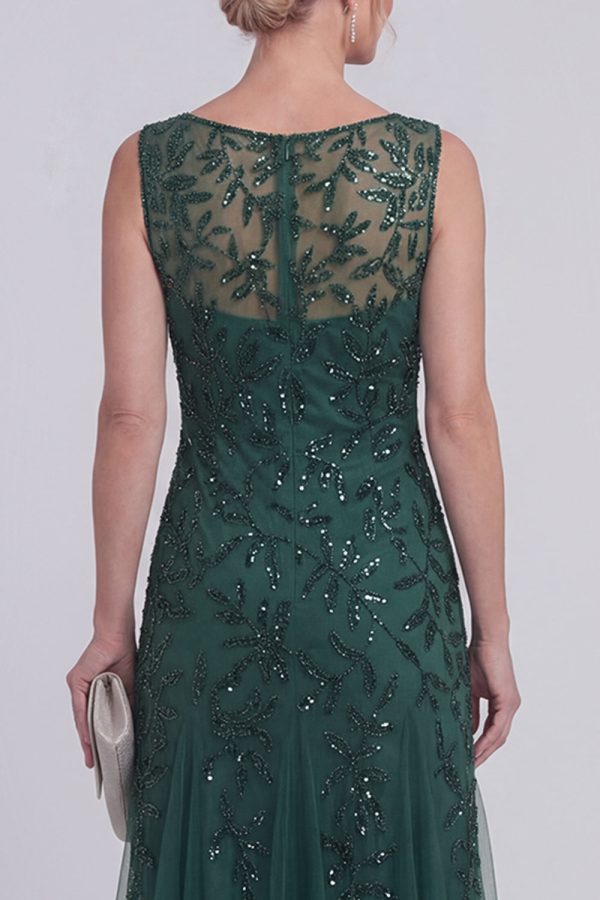 Sparkly Navy A Line Sleeveless Mother of the Bride Dress - Image 8