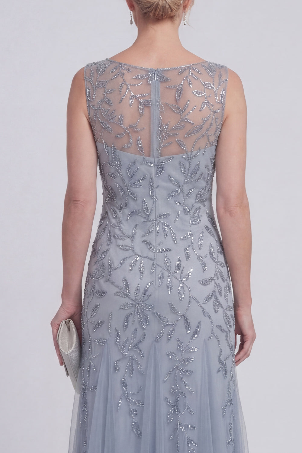 Sparkly Navy A Line Sleeveless Mother of the Bride Dress - Image 12