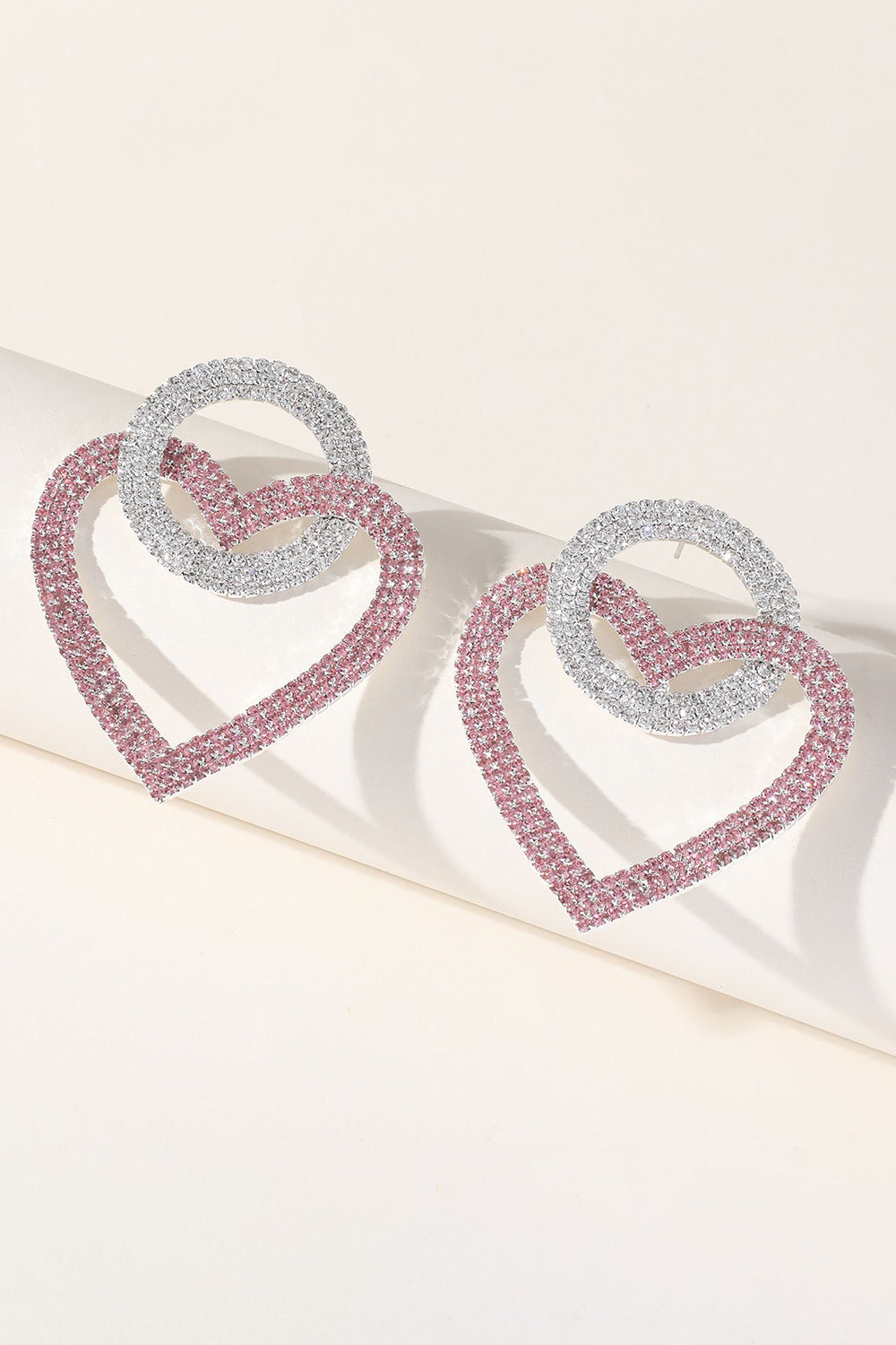 Sparkly Rhinestones Heart Earrings - Image 3
