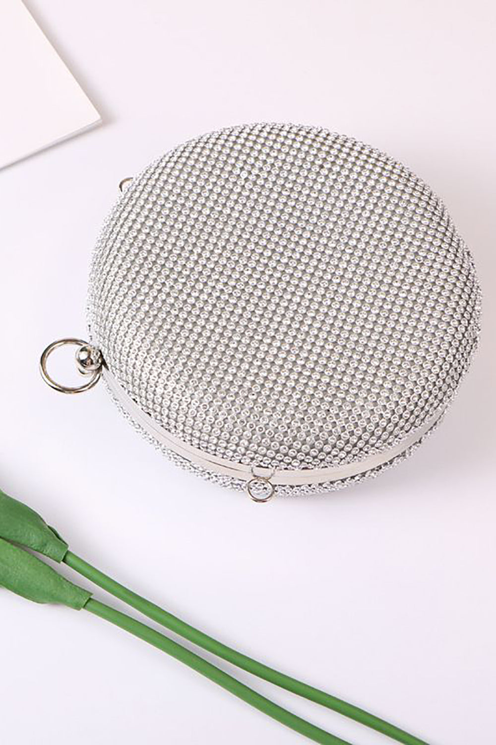 Sparkly Rhinestone Round Evening Party Handbag - Image 1