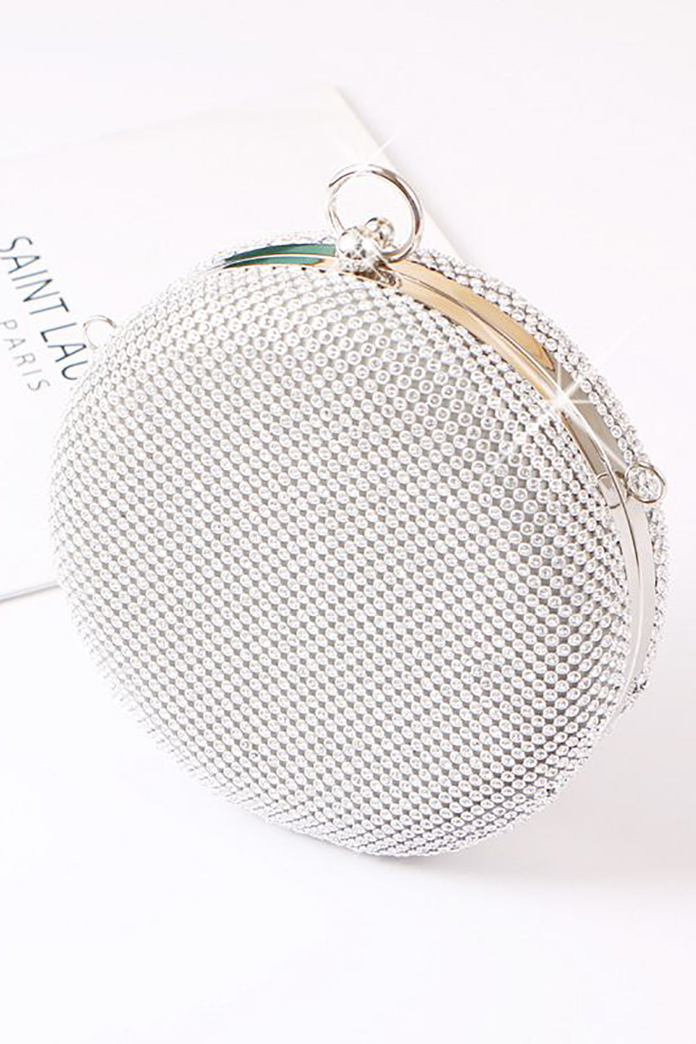 Sparkly Rhinestone Round Evening Party Handbag - Image 5