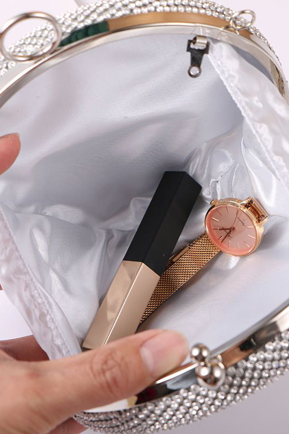 Sparkly Rhinestone Round Evening Party Handbag - Image 2