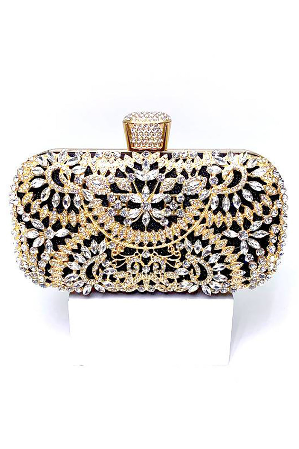 Sparkly Rhinestone Black Evening Party Handbag - Image 1