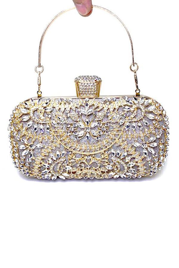Sparkly Rhinestone Black Evening Party Handbag - Image 3