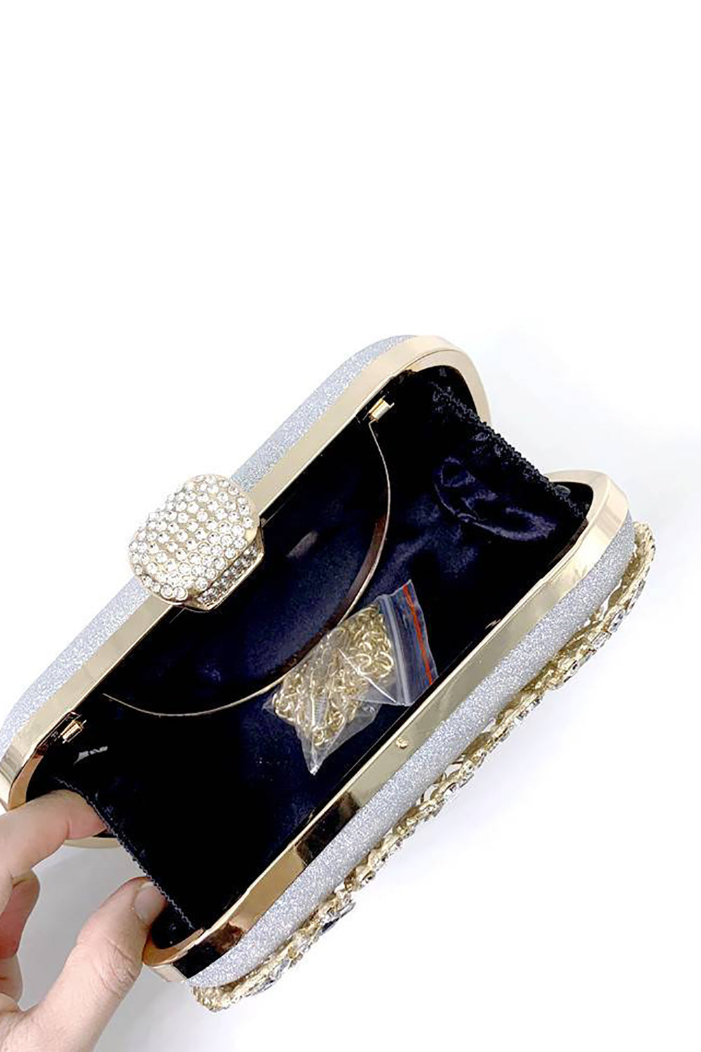 Sparkly Rhinestone Black Evening Party Handbag - Image 4