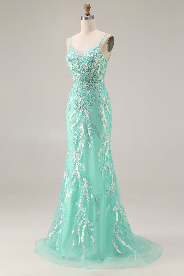 Sparkly Purple Mermaid Appliqued Maxi Prom Dress - Image 9