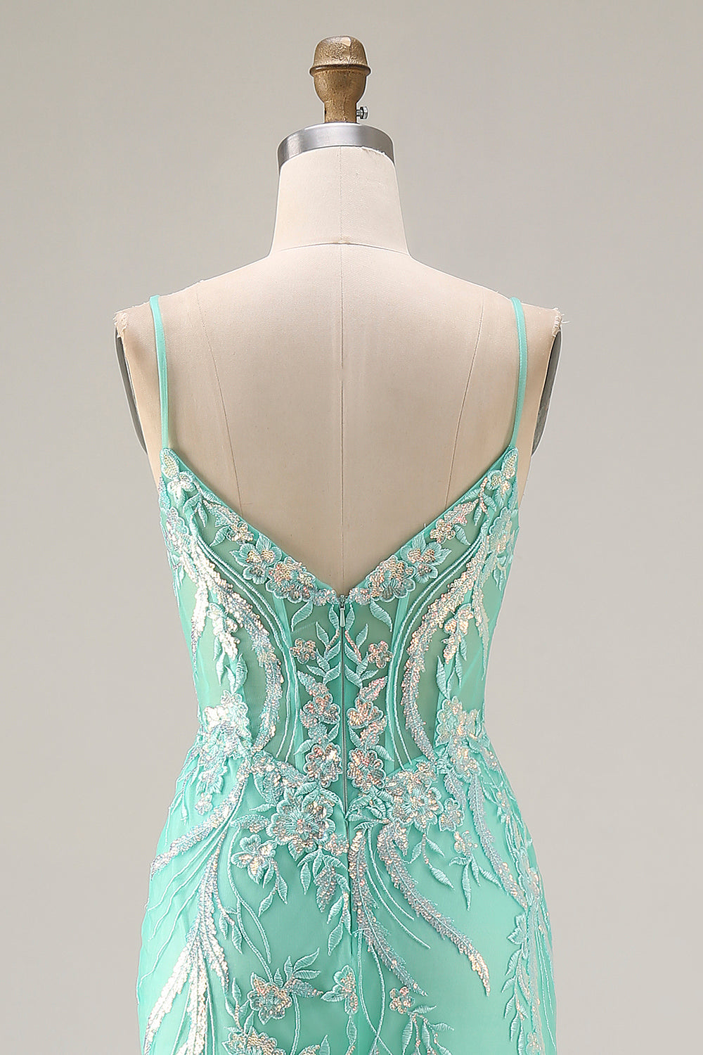 Sparkly Purple Mermaid Appliqued Maxi Prom Dress - Image 11