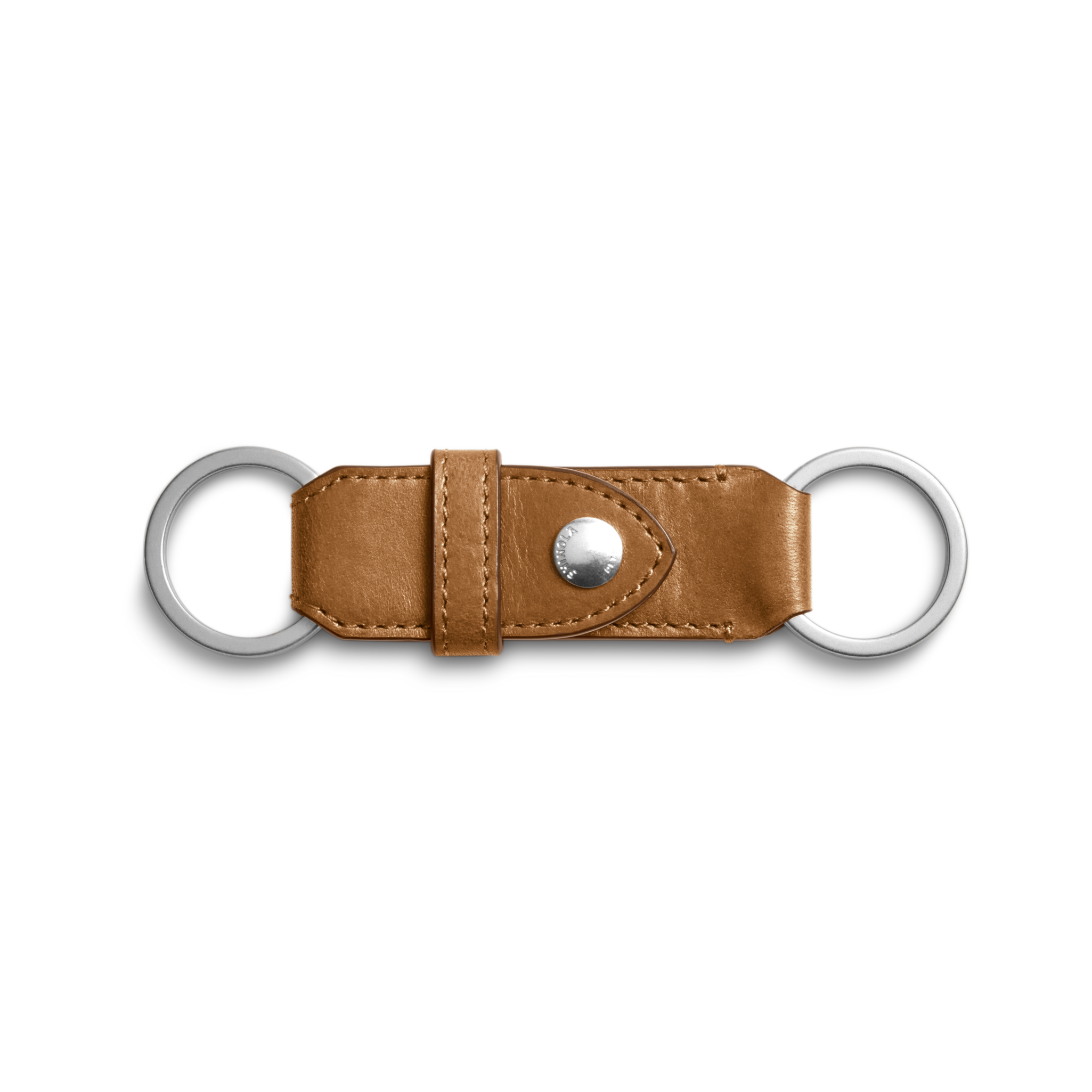 Leather Valet Key Fob - Brown - Image 1