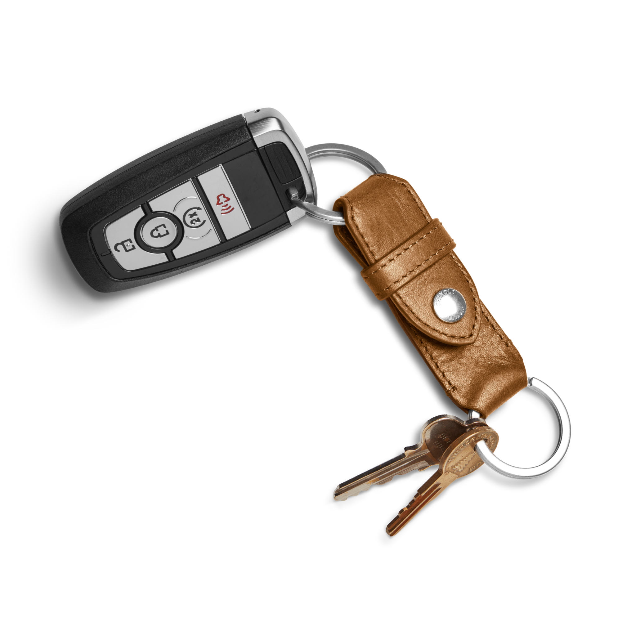 Leather Valet Key Fob - Brown - Image 4
