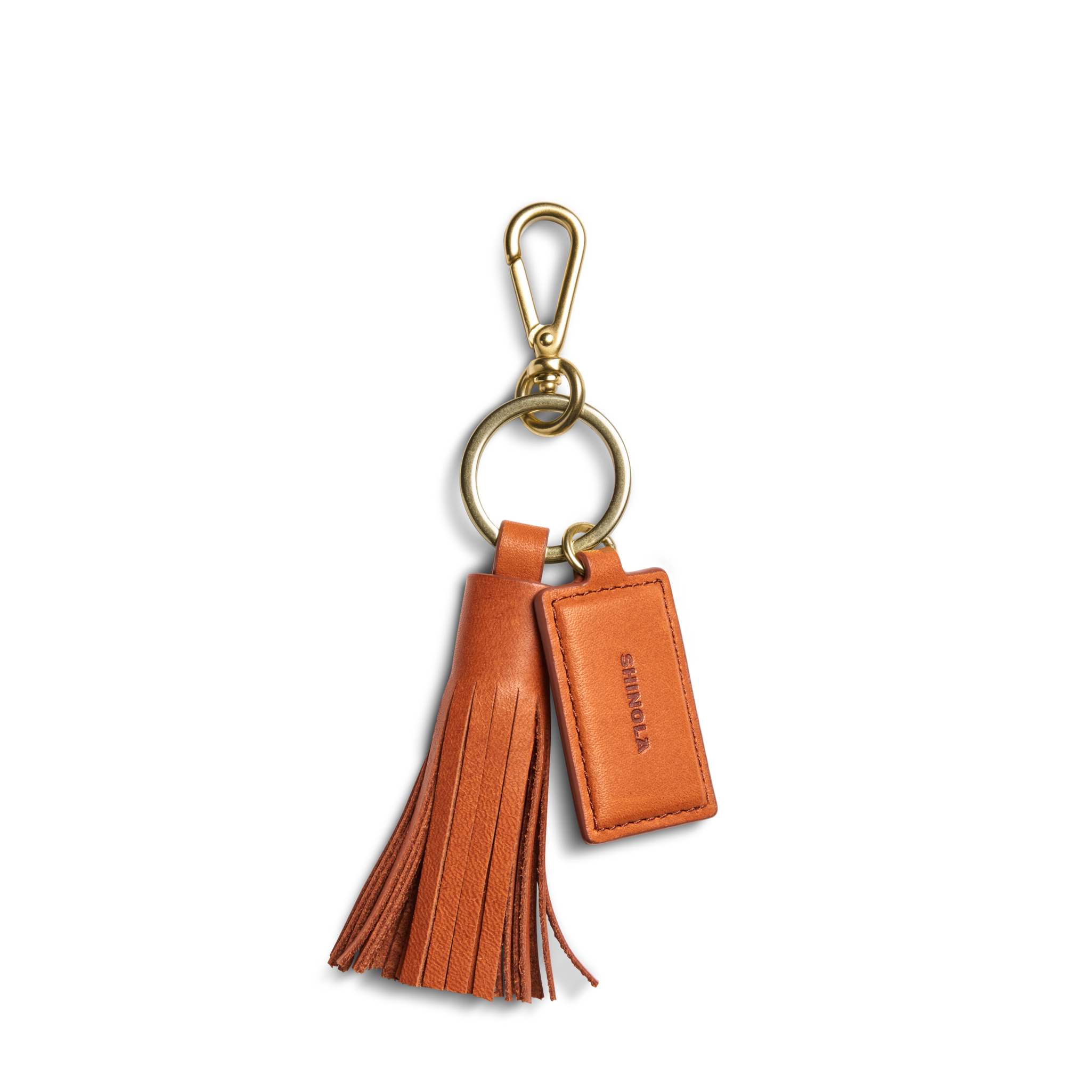 Leather Tassel Keychain - Rust - Image 1