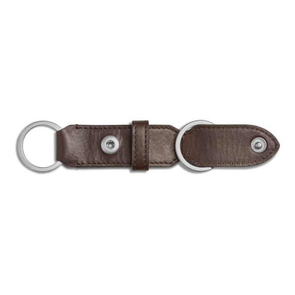 Leather Valet Key Fob - Dark Brown - Image 3