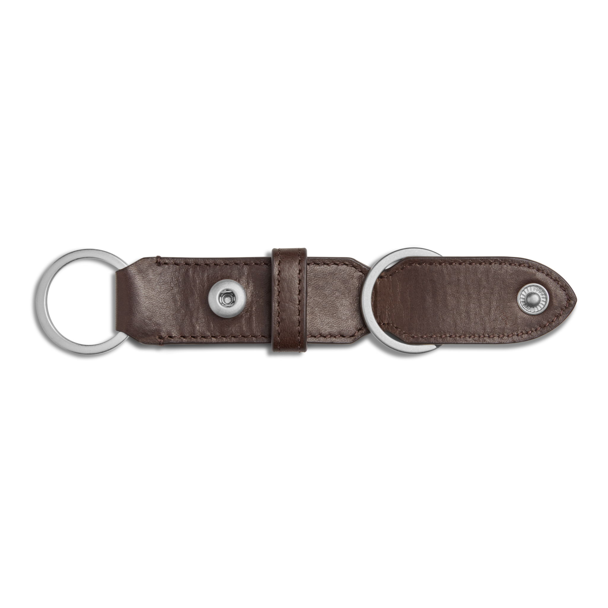 Leather Valet Key Fob - Dark Brown - Image 3