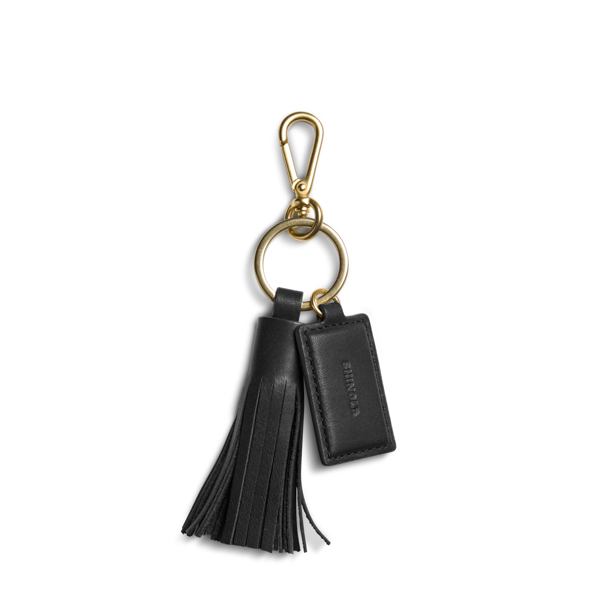Leather Tassel Keychain - Black - Image 1