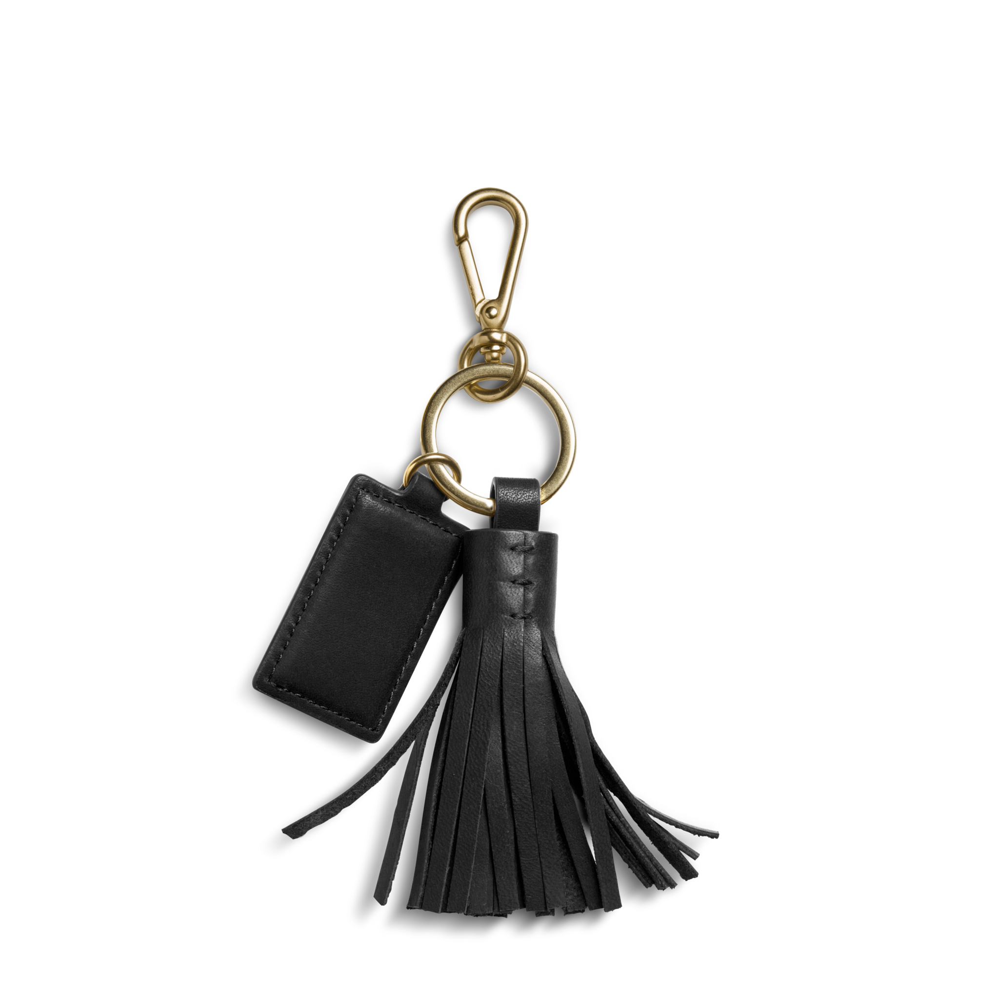 Leather Tassel Keychain - Black - Image 2