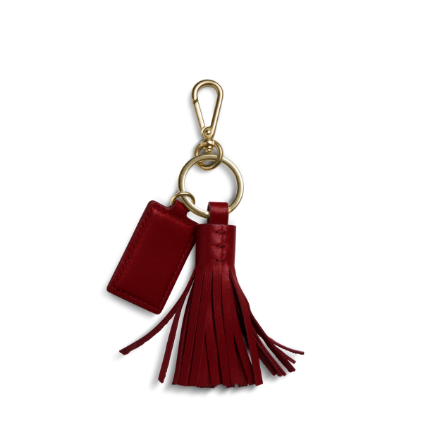 Leather Tassel Keychain - Ruby - Image 2