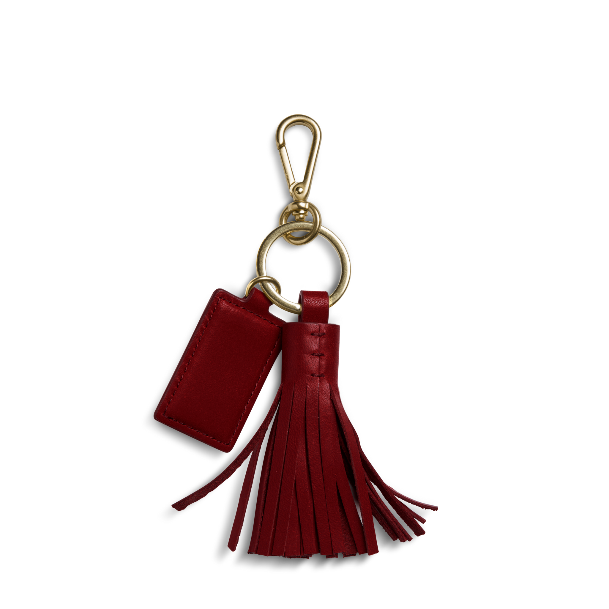 Leather Tassel Keychain - Ruby - Image 2