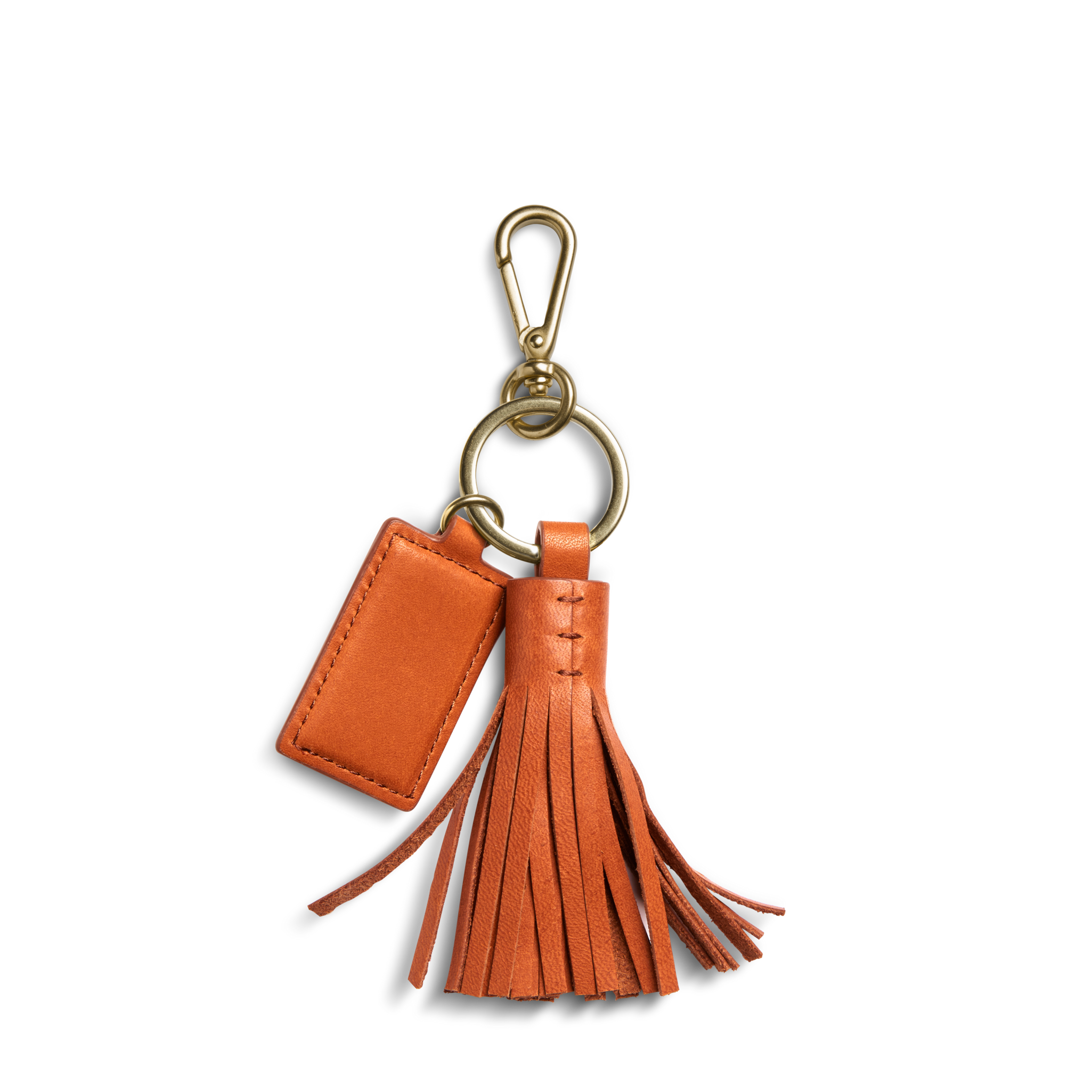 Leather Tassel Keychain - Rust - Image 2