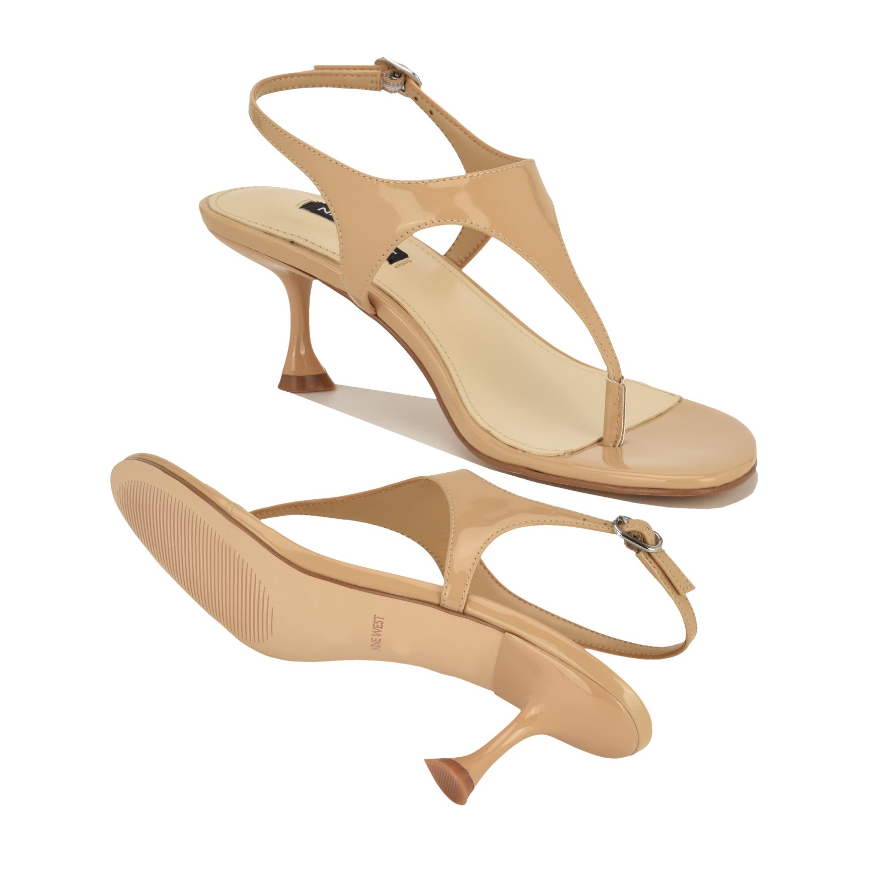 Noir Heeled Thong Sandals - Image 4