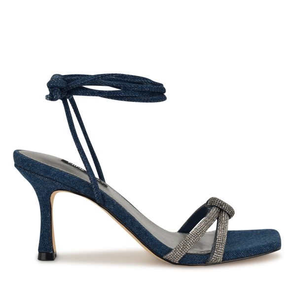 Raqchel Rhinestone Bow Ankle Wrap Sandals