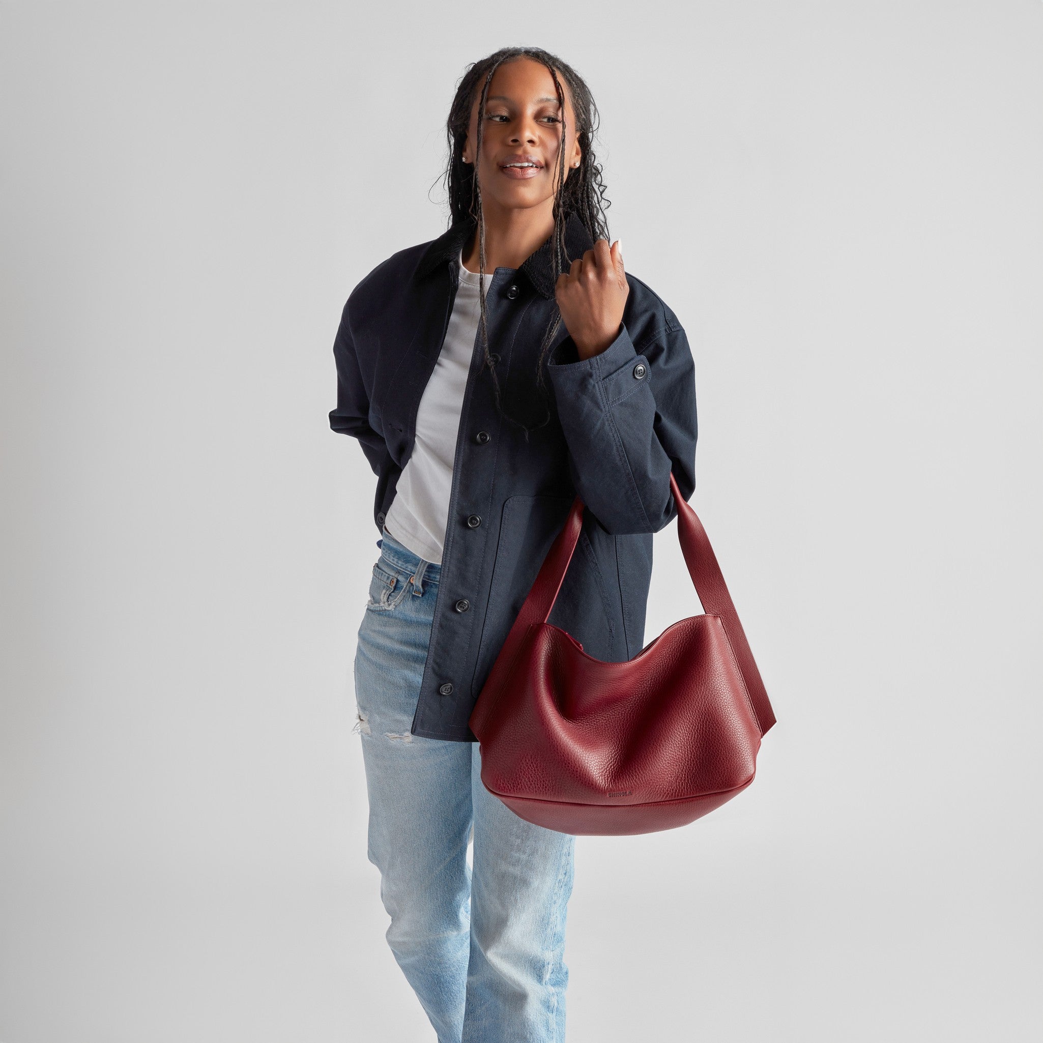 Medium Derby Shoulder Bag - Ruby - Image 2