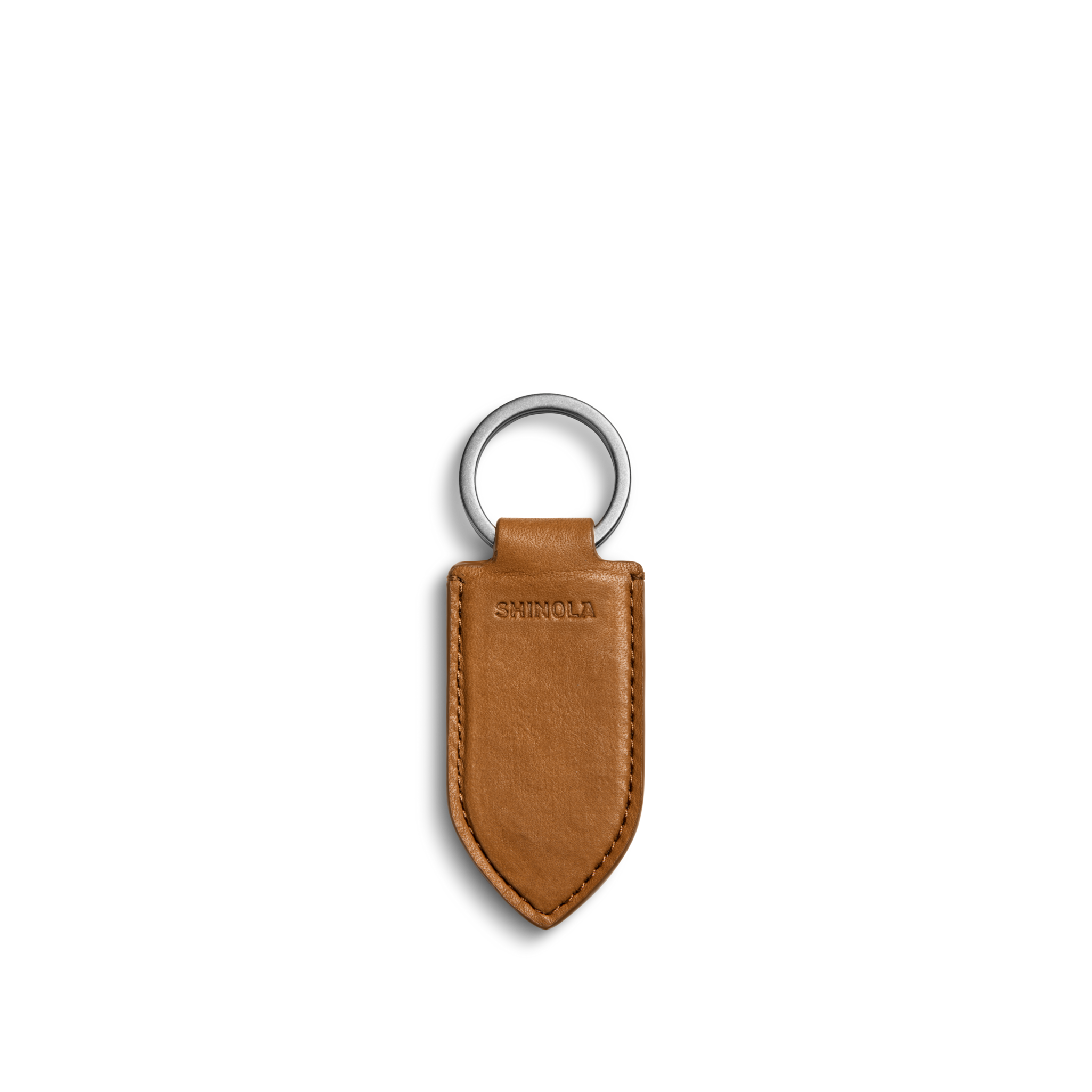 Leather Monogram Key Fob - Tan - Image 1