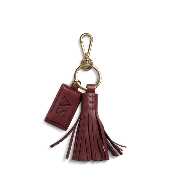 Leather Tassel Keychain - Merlot - Image 3