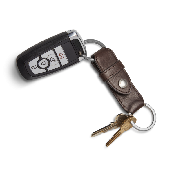 Leather Valet Key Fob - Dark Brown - Image 4