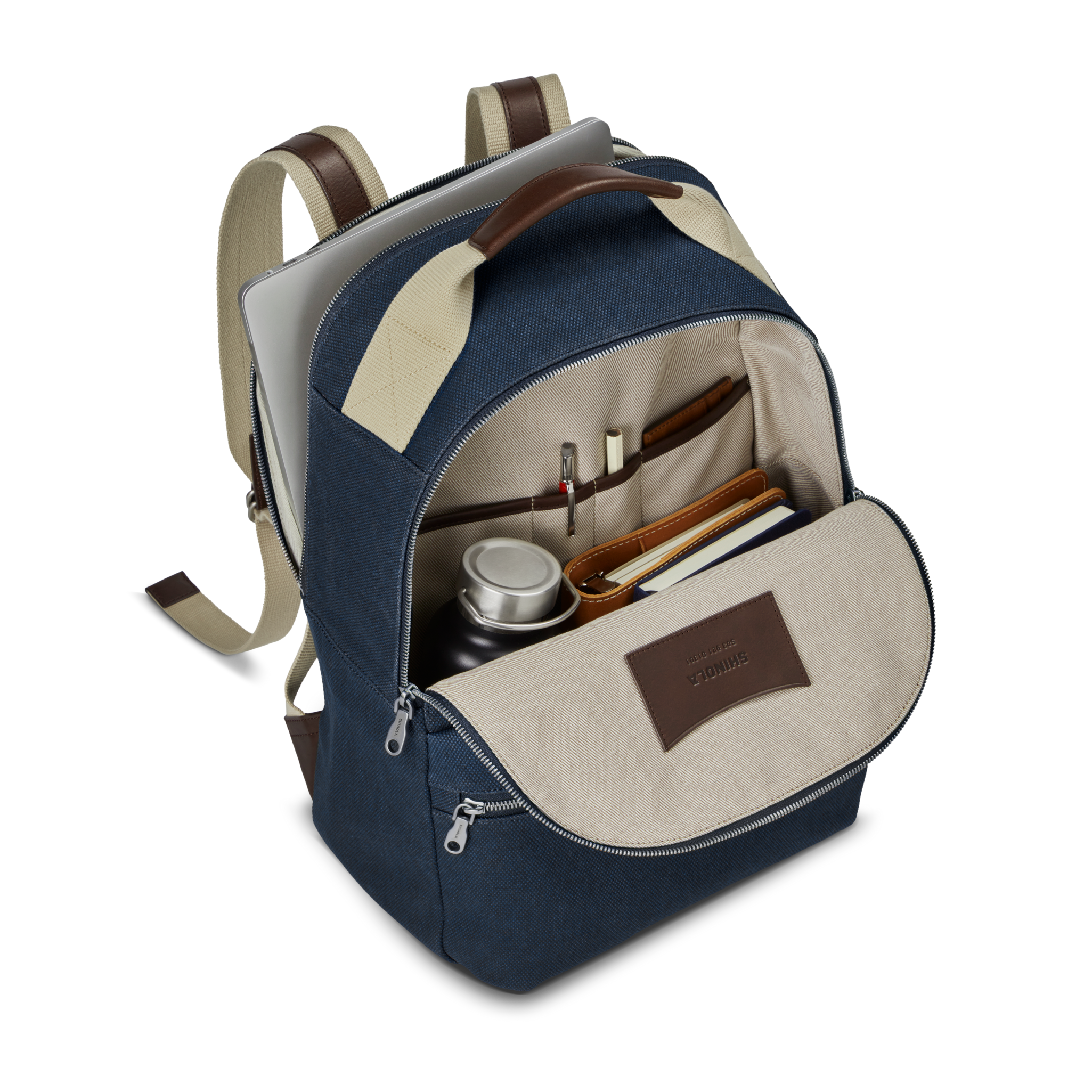 Runwell Canvas Backpack - Navy - Image 4